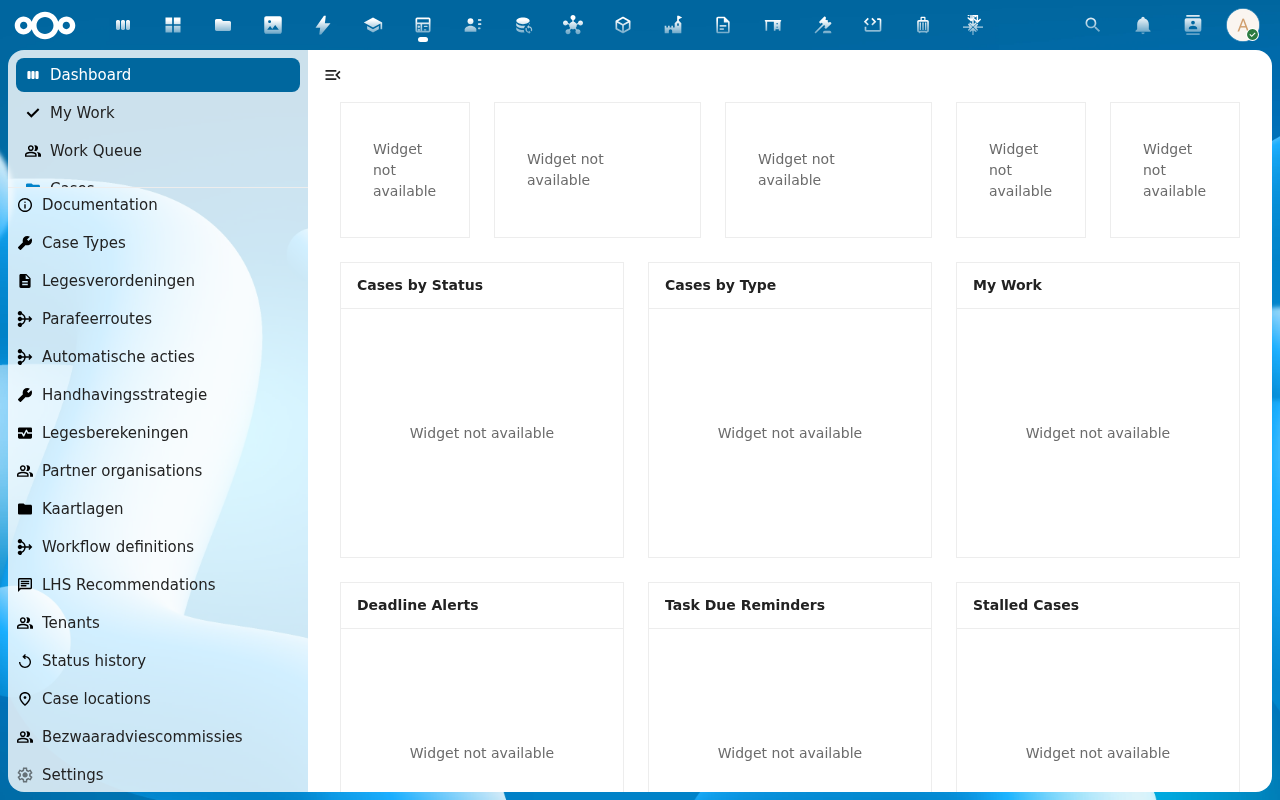 Dashboard widgets