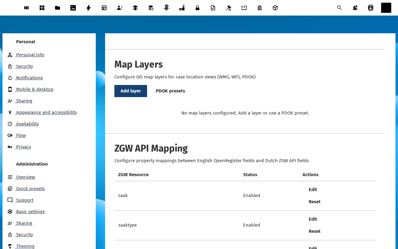 ZGW API mapping table